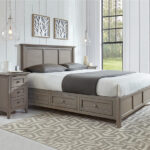 McKenzie Queen Classic Storage Bed in fieldstone finish shown in bedroom set