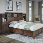 McKenzie Queen Classic Bookcase Bed in java finish shown in bedroom set