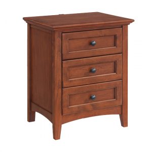 McKenzie 3-Drawer Nightstand in glazed antique cherry finish