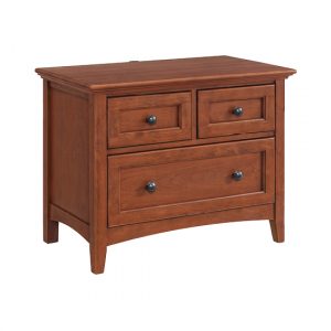 McKenzie 3-Drawer Wide Nightstand in glazed antique cherry finish