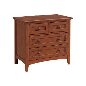 McKenzie 4-Drawer Nightstand in glazed antique cherry finish
