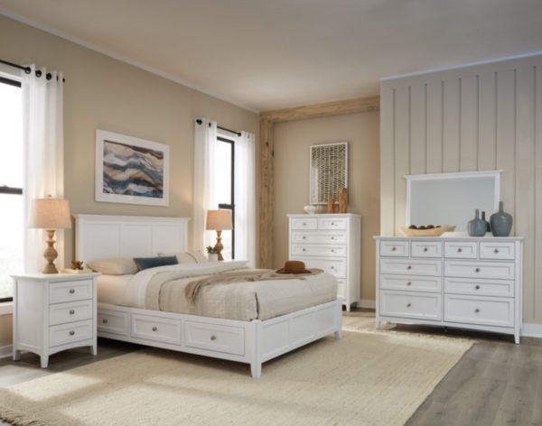 McKenzie 10-Drawer Dresser in snowbound finish shown in bedroom set