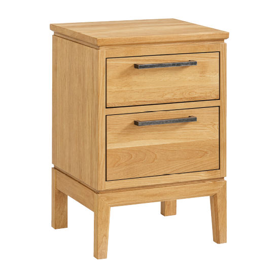 Bailey 2-Drawer Nightstand in Natural Finish