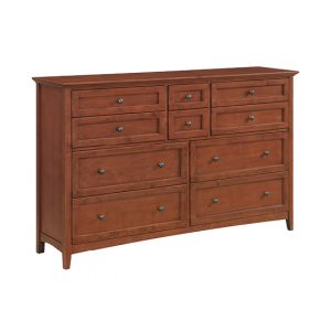 McKenzie 75"W Master Dresser in glazed antique cherry finish