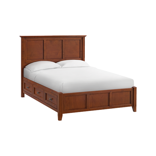McKenzie Full Storage Bed in Glazed Antique Cherry finish