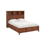 McKenzie Queen Classic Bookcase Bed in glazed antique cherry finish