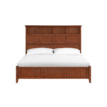 Front view McKenzie King Classic Bookcase Storage bed shown in glazed antique cherry finish