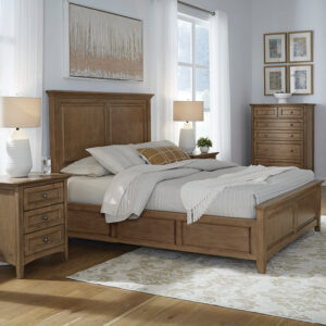 McKenzie Queen Premier Bed in pecan finish shown in bedroom set