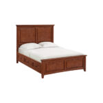 McKenzie Queen Premier Storage Bed in glazed antique cherry finish shown