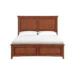Front view of McKenzie Cal-King Premier Storage Bed in glazed antique cherry finish