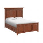 McKenzie Queen Grand Storage Bed in glazed antique cherry finish
